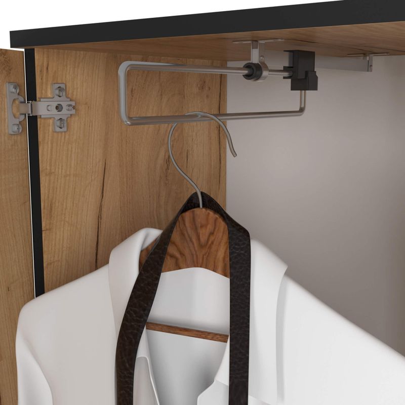 Casa si Gradina - Mobilier - Organizare si depozitare - Cuiere - Set hol Entro cu oglinda, cuier si spatii de depozitare, PAL laminat 16 mm, 95x35x183 cm, stejar craft - Infinity.ro