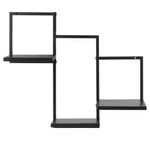 Casa si Gradina - Mobilier - Biblioteci si rafturi - Rafturi - Raft de perete cu 3 polite din MDF si cadru metalic, 58x21x50 cm, negru - Infinity.ro