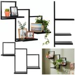 Casa si Gradina - Mobilier - Biblioteci si rafturi - Rafturi - Raft de perete cu 3 polite din MDF si cadru metalic, 58x21x50 cm, negru - Infinity.ro