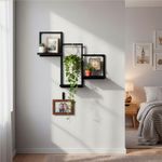 Casa si Gradina - Mobilier - Biblioteci si rafturi - Rafturi - Raft de perete cu 3 polite din MDF si cadru metalic, 58x21x50 cm, negru - Infinity.ro