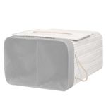 Market - Spalare si intretinere rufe - Uscatoare de rufe si accesorii - Cos pentru rufe din bambus, pliabil, cu 2 compartimente, volum 105 L, 63x52x33 cm, alb si gri - Infinity.ro