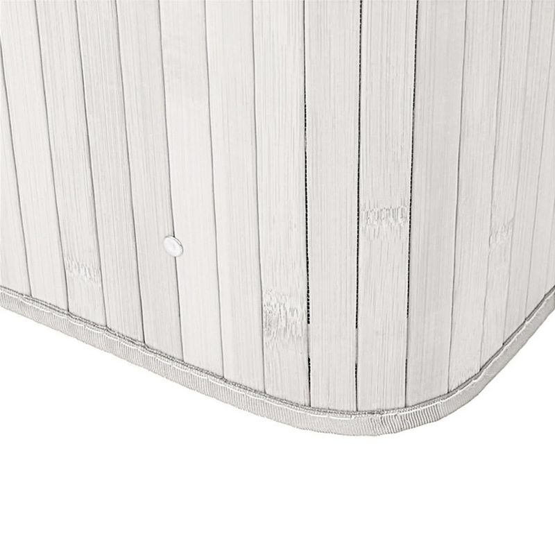 Market - Spalare si intretinere rufe - Uscatoare de rufe si accesorii - Cos pentru rufe din bambus, pliabil, cu 2 compartimente, volum 105 L, 63x52x33 cm, alb si gri - Infinity.ro