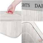 Market - Spalare si intretinere rufe - Uscatoare de rufe si accesorii - Cos pentru rufe din bambus, pliabil, cu 2 compartimente, volum 105 L, 63x52x33 cm, alb si gri - Infinity.ro