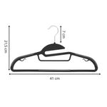 Casa si Gradina - Mobilier - Organizare si depozitare - Umerase si valeti - Set de 20 de umerase antiderapante pentru haine, din PE, cu carlig metalic rotativ, 41 cm, negru si gri - Infinity.ro