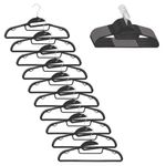 Casa si Gradina - Mobilier - Organizare si depozitare - Umerase si valeti - Set de 20 de umerase antiderapante pentru haine, din PE, cu carlig metalic rotativ, 41 cm, negru si gri - Infinity.ro