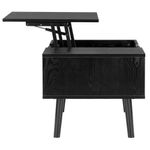 Casa si Gradina - Mobilier - Mese si birouri - Masute de cafea - Masuta de cafea cu blat rabatabil si spatiu de depozitare, cadru metalic si PAL, 100x50x43 cm, negru - Infinity.ro