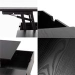 Casa si Gradina - Mobilier - Mese si birouri - Masute de cafea - Masuta de cafea cu blat rabatabil si spatiu de depozitare, cadru metalic si PAL, 100x50x43 cm, negru - Infinity.ro