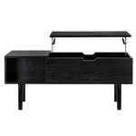 Casa si Gradina - Mobilier - Mese si birouri - Masute de cafea - Masuta de cafea cu blat rabatabil si spatiu de depozitare, cadru metalic si PAL, 100x50x43 cm, negru - Infinity.ro