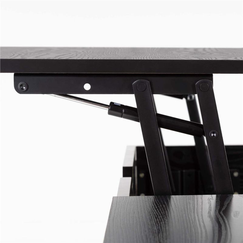 Casa si Gradina - Mobilier - Mese si birouri - Masute de cafea - Masuta de cafea cu blat rabatabil si spatiu de depozitare, cadru metalic si PAL, 100x50x43 cm, negru - Infinity.ro