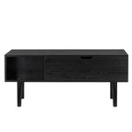 Casa si Gradina - Mobilier - Mese si birouri - Masute de cafea - Masuta de cafea cu blat rabatabil si spatiu de depozitare, cadru metalic si PAL, 100x50x43 cm, negru - Infinity.ro