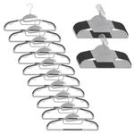 Casa si Gradina - Mobilier - Organizare si depozitare - Umerase si valeti - Set de 30 de umerase antiderapante pentru haine, din PE, cu carlig metalic rotativ, 41 cm, gri si negru - Infinity.ro