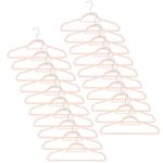 Casa si Gradina - Mobilier - Organizare si depozitare - Umerase si valeti - Set de 20 de umerase pentru haine, din velur, cu carlig rotativ, 45x23 cm, roz - Infinity.ro