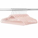 Casa si Gradina - Mobilier - Organizare si depozitare - Umerase si valeti - Set de 20 de umerase pentru haine, din velur, cu carlig rotativ, 45x23 cm, roz - Infinity.ro