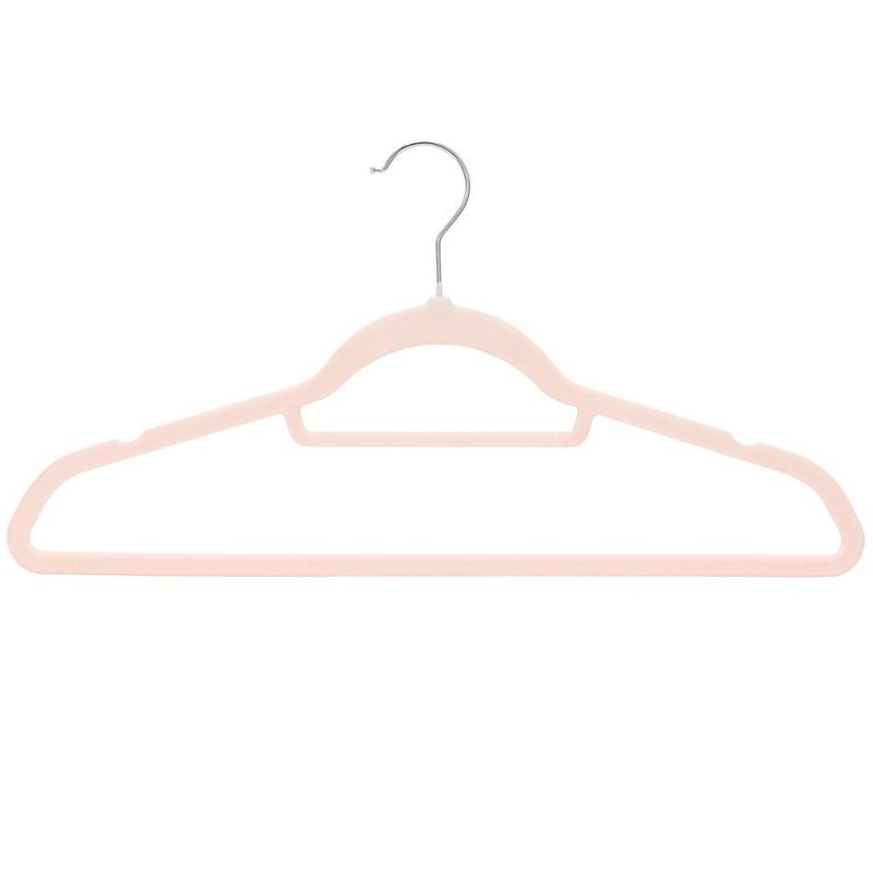 Casa si Gradina - Mobilier - Organizare si depozitare - Umerase si valeti - Set de 20 de umerase pentru haine, din velur, cu carlig rotativ, 45x23 cm, roz - Infinity.ro