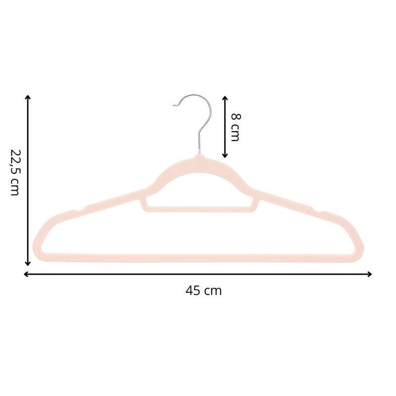 Casa si Gradina - Mobilier - Organizare si depozitare - Umerase si valeti - Set de 20 de umerase pentru haine, din velur, cu carlig rotativ, 45x23 cm, roz - Infinity.ro