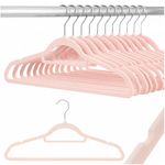 Casa si Gradina - Mobilier - Organizare si depozitare - Umerase si valeti - Set de 20 de umerase pentru haine, din velur, cu carlig rotativ, 45x23 cm, roz - Infinity.ro