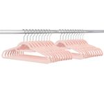 Casa si Gradina - Mobilier - Organizare si depozitare - Umerase si valeti - Set de 20 de umerase pentru haine, din velur, cu carlig rotativ, 45x23 cm, roz - Infinity.ro