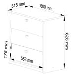Casa si Gradina - Mobilier - Dulapuri si sifoniere - Dulapuri pantofi - Dulap pantofi MINI cu 3 usi rabatabile, PAL laminat 16 mm, 60x31x62 cm, alb - Infinity.ro