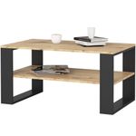 Casa si Gradina - Mobilier - Mese si birouri - Masute de cafea - Masuta cafea ALEX cu raft inferior, PAL laminat, 92x53x45 cm, stejar artisan si negru - Infinity.ro