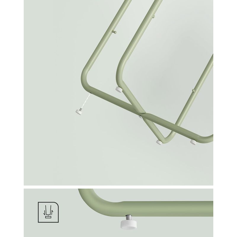 Casa si Gradina - Mobilier - Mese si birouri - Masute de cafea - Masuta de cafea rotunda cu cos de stofa, stil modern, 45x50cm, verde cu crem - Infinity.ro