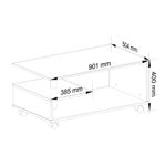 Casa si Gradina - Mobilier - Mese si birouri - Masute de cafea - Masuta de cafea Vini pe roti, cu raft inferior si blat din PAL laminat, 90x51x40 cm, stejar sonoma - Infinity.ro