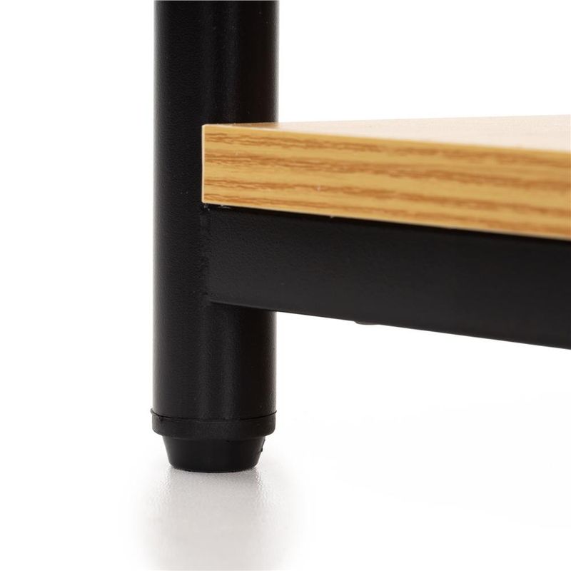 Casa si Gradina - Mobilier - Comode si corpuri - Noptiere - Noptiera cu 3 rafturi din PAL si cadru metalic, 35x31x59 cm, maro natur - Infinity.ro