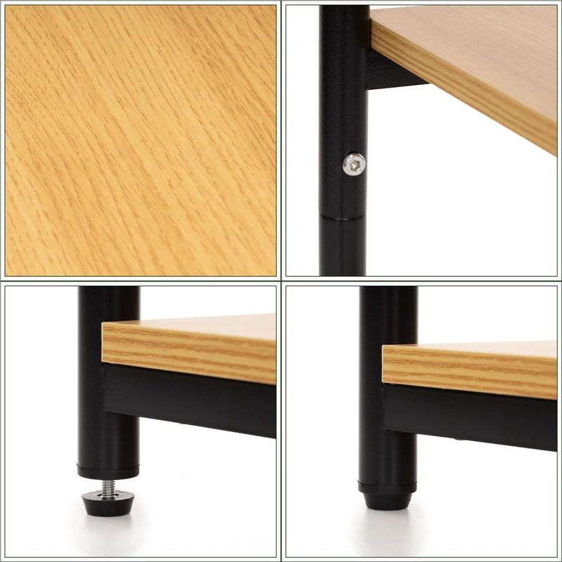 Casa si Gradina - Mobilier - Comode si corpuri - Noptiere - Noptiera cu 3 rafturi din PAL si cadru metalic, 35x31x59 cm, maro natur - Infinity.ro