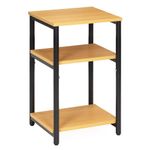 Casa si Gradina - Mobilier - Comode si corpuri - Noptiere - Noptiera cu 3 rafturi din PAL si cadru metalic, 35x31x59 cm, maro natur - Infinity.ro