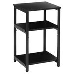 Casa si Gradina - Mobilier - Comode si corpuri - Noptiere - Noptiera cu 3 rafturi din PAL si cadru metalic, 35x31x59 cm, negru - Infinity.ro