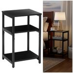 Casa si Gradina - Mobilier - Comode si corpuri - Noptiere - Noptiera cu 3 rafturi din PAL si cadru metalic, 35x31x59 cm, negru - Infinity.ro