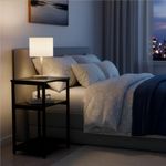 Casa si Gradina - Mobilier - Comode si corpuri - Noptiere - Noptiera cu 3 rafturi din PAL si cadru metalic, 35x31x59 cm, negru - Infinity.ro