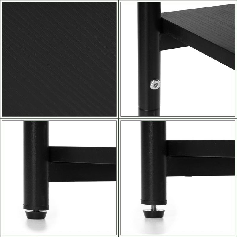 Casa si Gradina - Mobilier - Comode si corpuri - Noptiere - Noptiera cu 3 rafturi din PAL si cadru metalic, 35x31x59 cm, negru - Infinity.ro