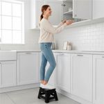 Sport si Outdoor - Camping - Mobilier pentru camping - Scaune camping - Scaun inaltator multifunctional tip scara, antiderapant, 22 cm, maxim 150 kg, negru - Infinity.ro