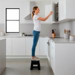 Sport si Outdoor - Camping - Mobilier pentru camping - Scaune camping - Scaun inaltator multifunctional tip scara, antiderapant, 22 cm, maxim 150 kg, negru - Infinity.ro