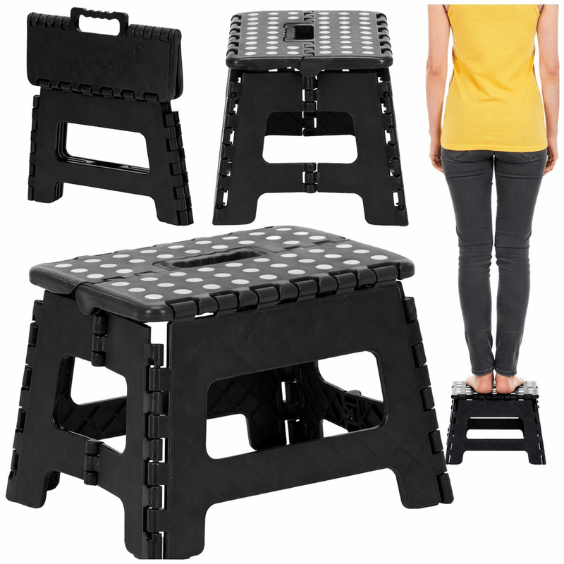 Sport si Outdoor - Camping - Mobilier pentru camping - Scaune camping - Scaun inaltator multifunctional tip scara, antiderapant, 22 cm, maxim 150 kg, negru - Infinity.ro