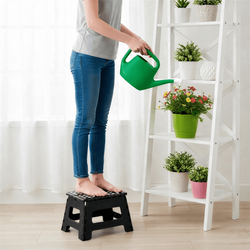 Sport si Outdoor - Camping - Mobilier pentru camping - Scaune camping - Scaun inaltator multifunctional tip scara, antiderapant, 22 cm, maxim 150 kg, negru - Infinity.ro