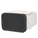 Market - Spalare si intretinere rufe - Uscatoare de rufe si accesorii - Cos pentru rufe din bambus, pliabil, cu 2 compartimente, volum 105 L, 63x52x33 cm, alb si gri inchis - Infinity.ro