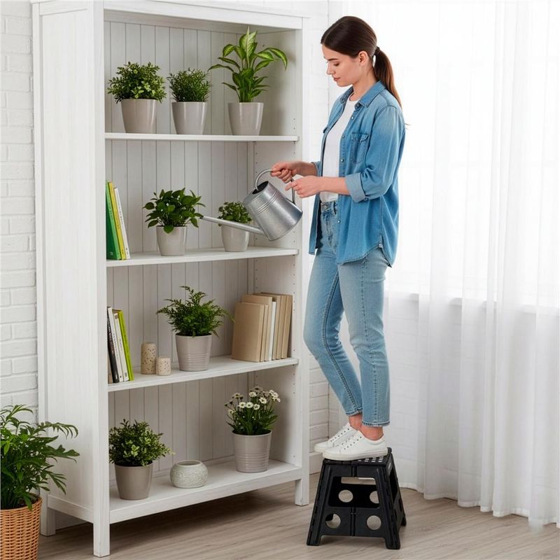 Sport si Outdoor - Camping - Mobilier pentru camping - Scaune camping - Scaun inaltator multifunctional tip scara, antiderapant, 39 cm, maxim 150 kg, negru - Infinity.ro