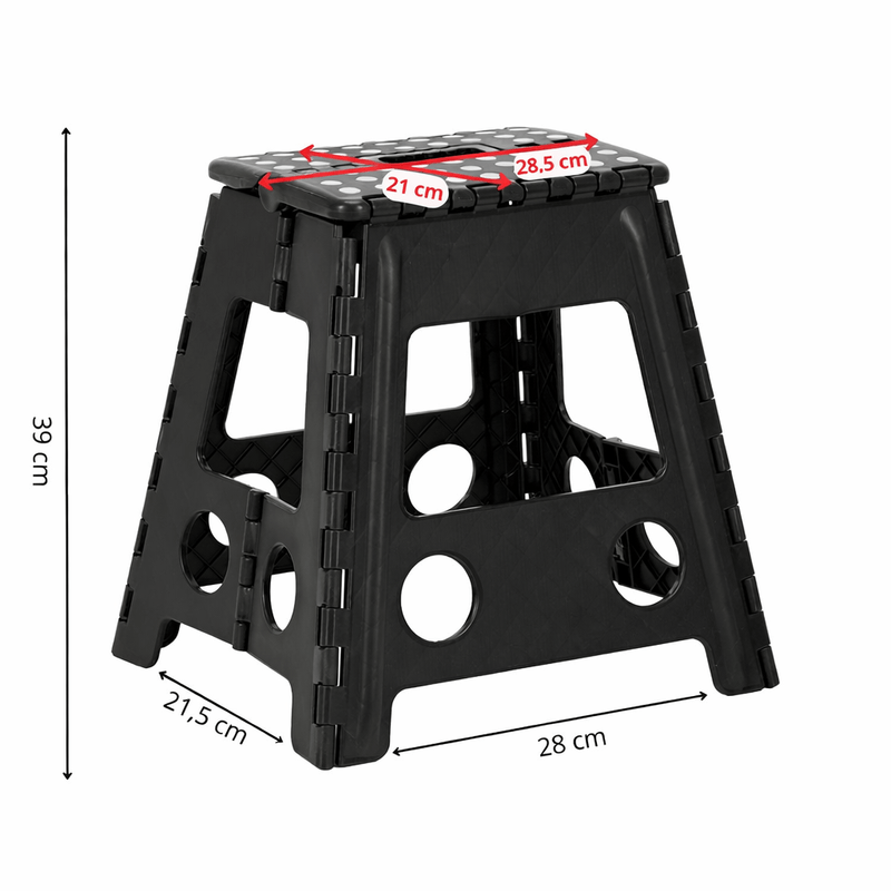 Sport si Outdoor - Camping - Mobilier pentru camping - Scaune camping - Scaun inaltator multifunctional tip scara, antiderapant, 39 cm, maxim 150 kg, negru - Infinity.ro