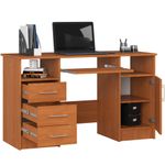 Casa si Gradina - Mobilier - Mese si birouri - Birouri - Birou ANA pentru calculator, cu 3 sertare si 1 usa, 124x52x74 cm, maro arin - Infinity.ro