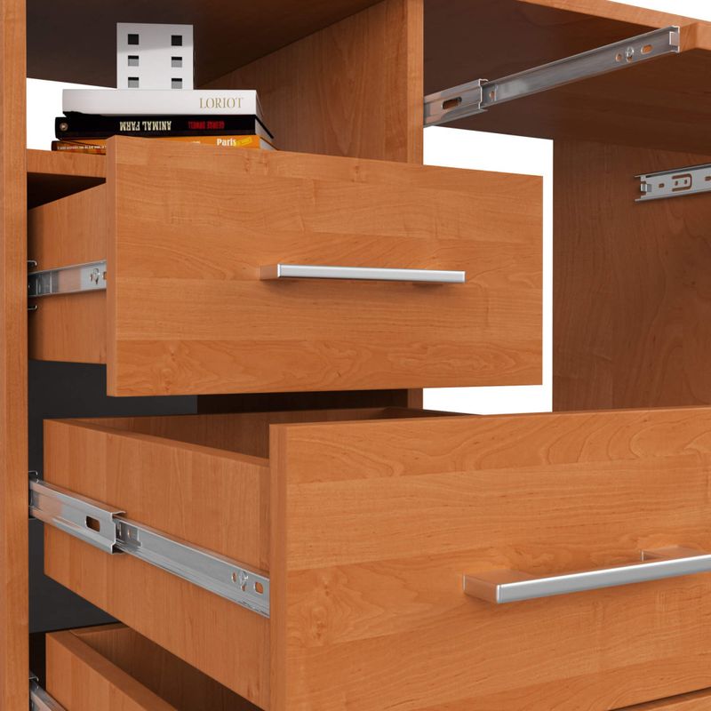 Casa si Gradina - Mobilier - Mese si birouri - Birouri - Birou ANA pentru calculator, cu 3 sertare si 1 usa, 124x52x74 cm, maro arin - Infinity.ro