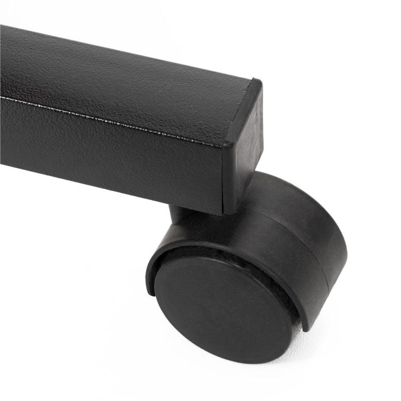 Casa si Gradina - Mobilier - Mese si birouri - Birouri - Birou reglabil pe inaltime cu rafturi si roti, blat din lemn si structura metalica, 80x40x76-86 cm, maro inchis - Infinity.ro