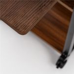 Casa si Gradina - Mobilier - Mese si birouri - Birouri - Birou reglabil pe inaltime cu rafturi si roti, blat din lemn si structura metalica, 80x40x76-86 cm, maro inchis - Infinity.ro