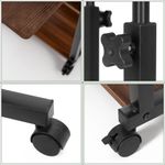 Casa si Gradina - Mobilier - Mese si birouri - Birouri - Birou reglabil pe inaltime cu rafturi si roti, blat din lemn si structura metalica, 80x40x76-86 cm, maro inchis - Infinity.ro