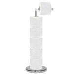 Casa si Gradina - Sanitare - Suporturi si accesorii baie - Accesorii baie - Suport hartie igienica 2 in 1 cu tija mobila, 68.5cm, argintiu - Infinity.ro