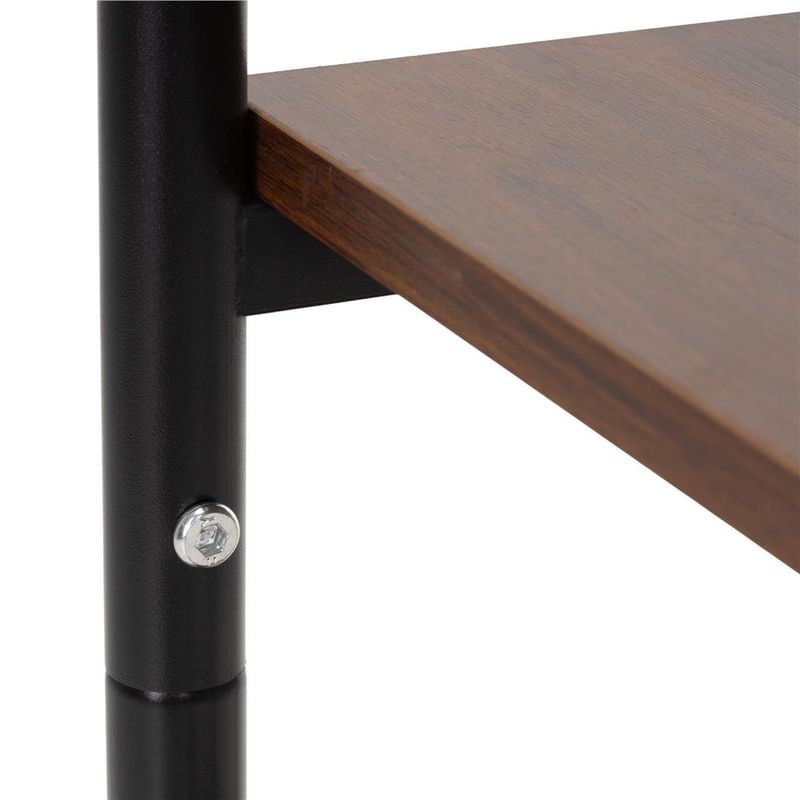 Casa si Gradina - Mobilier - Comode si corpuri - Noptiere - Noptiera cu 3 rafturi din PAL si cadru metalic, 35x31x59 cm, maro inchis - Infinity.ro