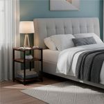 Casa si Gradina - Mobilier - Comode si corpuri - Noptiere - Noptiera cu 3 rafturi din PAL si cadru metalic, 35x31x59 cm, maro inchis - Infinity.ro