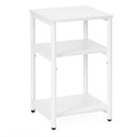 Casa si Gradina - Mobilier - Comode si corpuri - Noptiere - Noptiera cu 3 rafturi din PAL si cadru metalic, 35x31x59 cm, alb - Infinity.ro