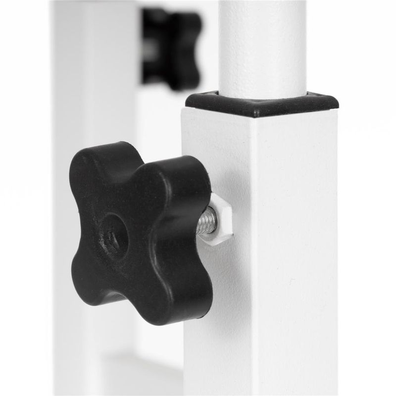 Casa si Gradina - Mobilier - Mese si birouri - Birouri - Birou reglabil pe inaltime cu rafturi si roti, blat din lemn si structura metalica, 80x40x76-86 cm, alb - Infinity.ro