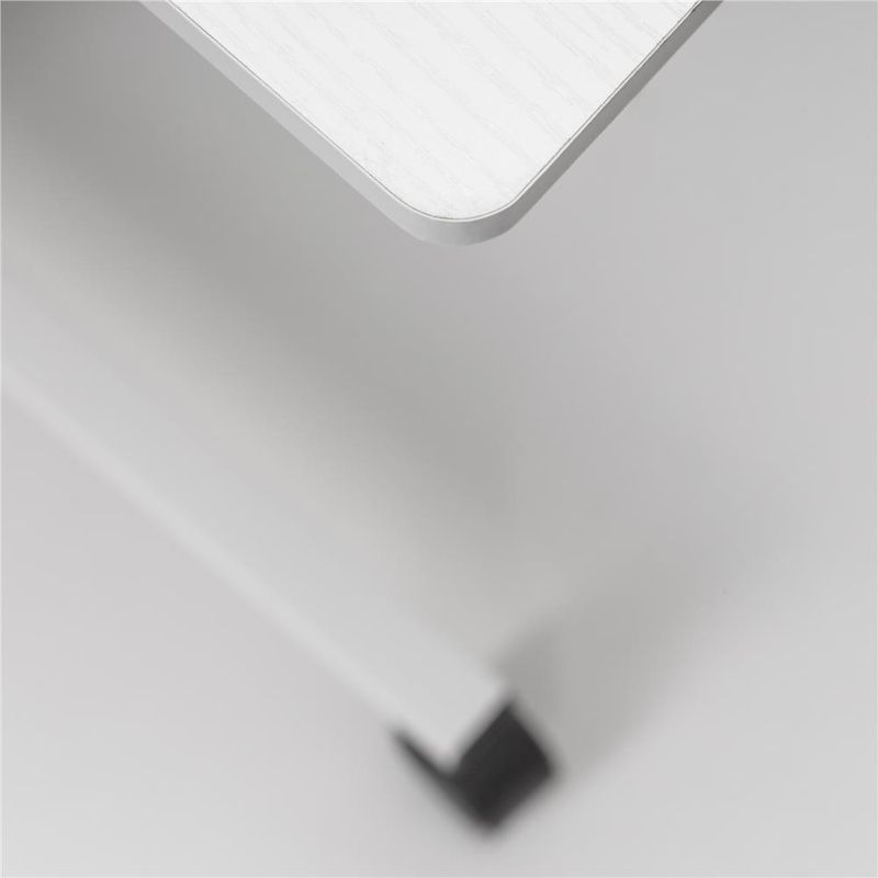 Casa si Gradina - Mobilier - Mese si birouri - Birouri - Birou reglabil pe inaltime cu rafturi si roti, blat din lemn si structura metalica, 80x40x76-86 cm, alb - Infinity.ro